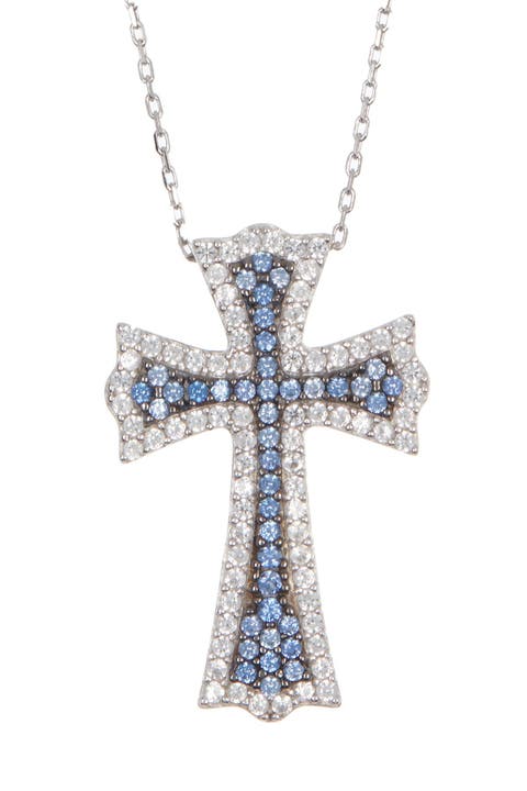 Sterling Silver Blue Sapphire Pendant Necklace