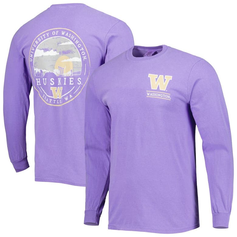 Image One Purple Washington Huskies Circle Campus Scene Long Sleeve T-shirt In Purple