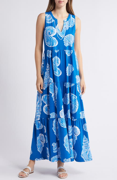 Lilly Pulitzer Sydnee Seashell Print Maxi Dress Barton Blue Oversized at Nordstrom,