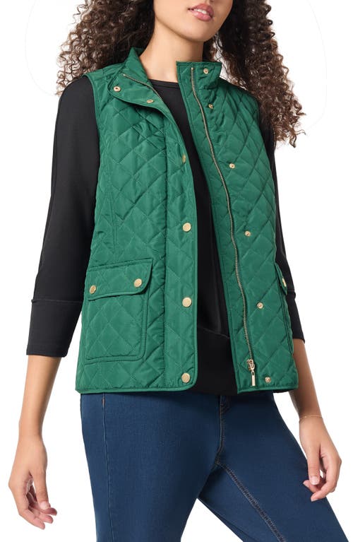 Shop Jones New York Quilted Vest In Forest Green