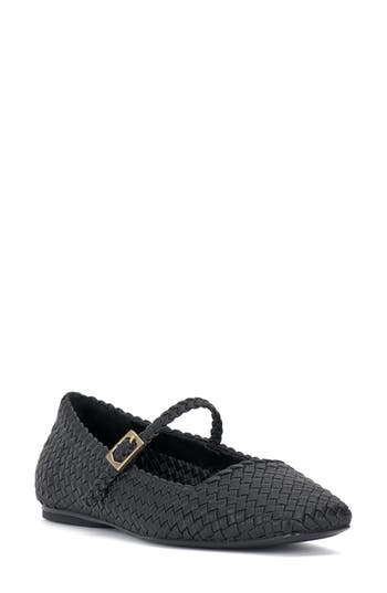 Vince Camuto Women's Vinley Basketweave Mary Jane Flats In Black
