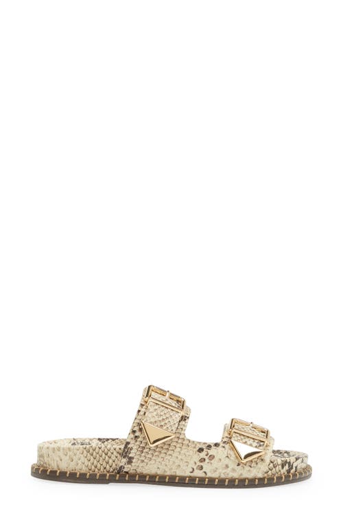 Shop Schutz Elana Snakeskin Print Slide Sandal In Natural