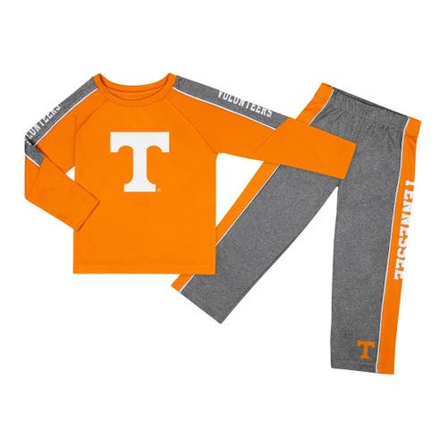 Toddler Colosseum Tennessee Orange/Heather Gray Tennessee Volunteers Logo Raglan Long Sleeve T-Shirt & Pants Set