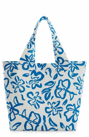 Brahmin Small Fabric Market Tote Bag in Blue - Luxe Purses
