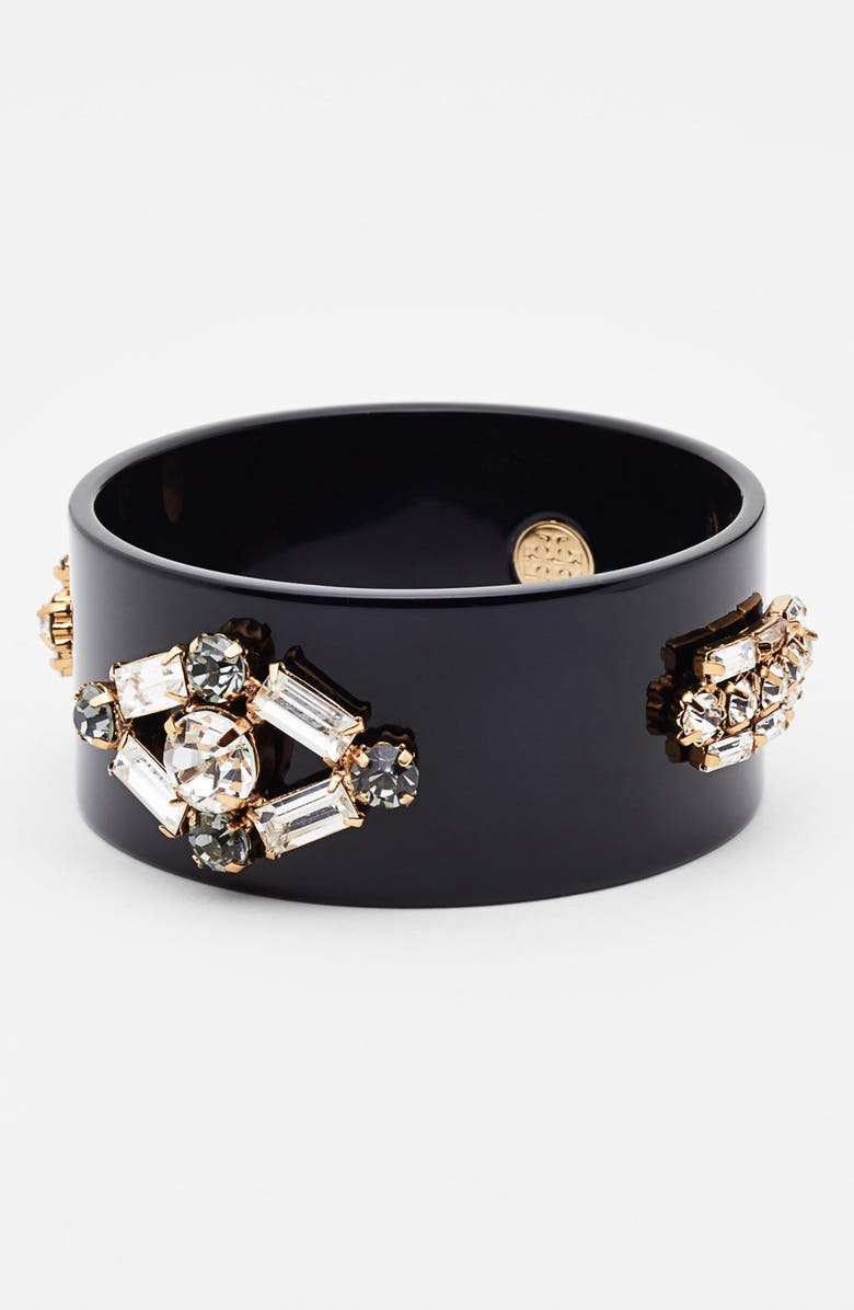 Tory Burch 'Manon' Crystal Crest Wide Bangle | Nordstrom