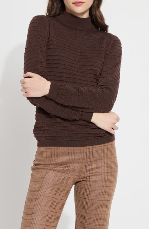 Lyssé Valery Smocked Mockneck Sweater In Dark Mocha In Dark Mocha