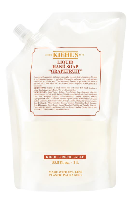 Click to view more detailed imagery on our partner's website Kiehl's Since 1851 1851 Grapefruit Liquid Hand Soap, 33.8 oz In Refill