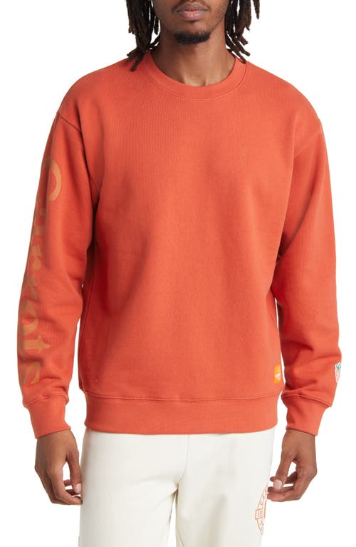 Wordmark Cotton Logo Graphic Sweatshirt in Orange