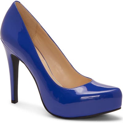 Jessica Simpson Parisah Glitter Platform Pump- Blue