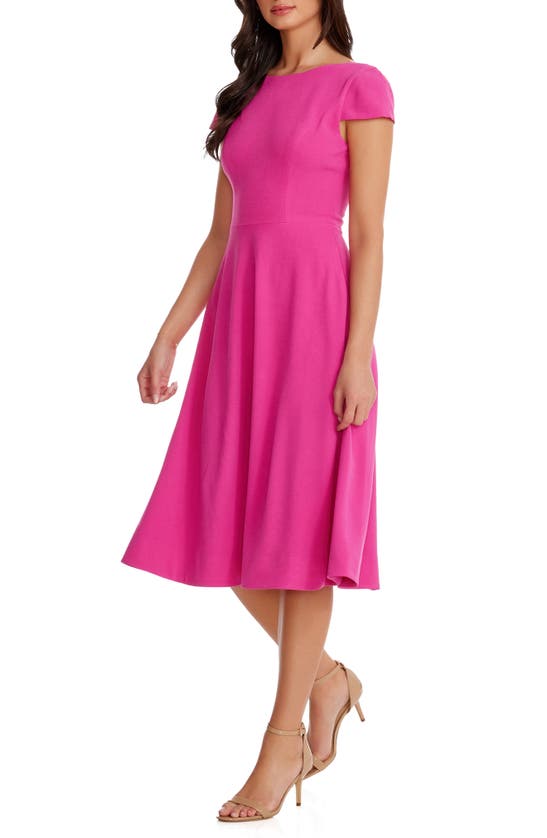 Shop Dress The Population Livia Fit & Flare Dress In Bright Fuchsia