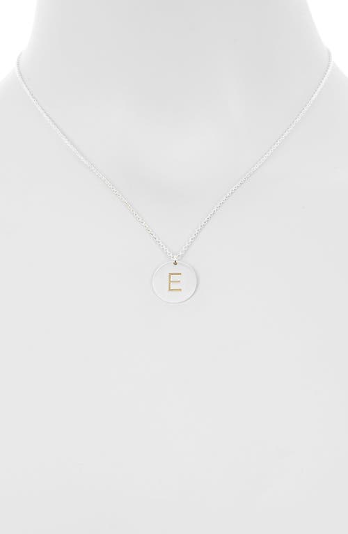 Meshmerise Initial Disc Pendant Necklace In White-e