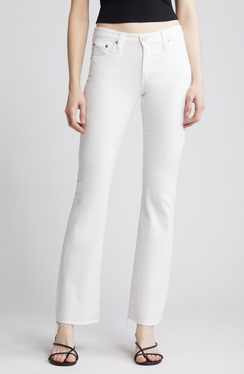 AG Angel Raw Hem Mid Rise Bootcut Jeans White at Nordstrom,