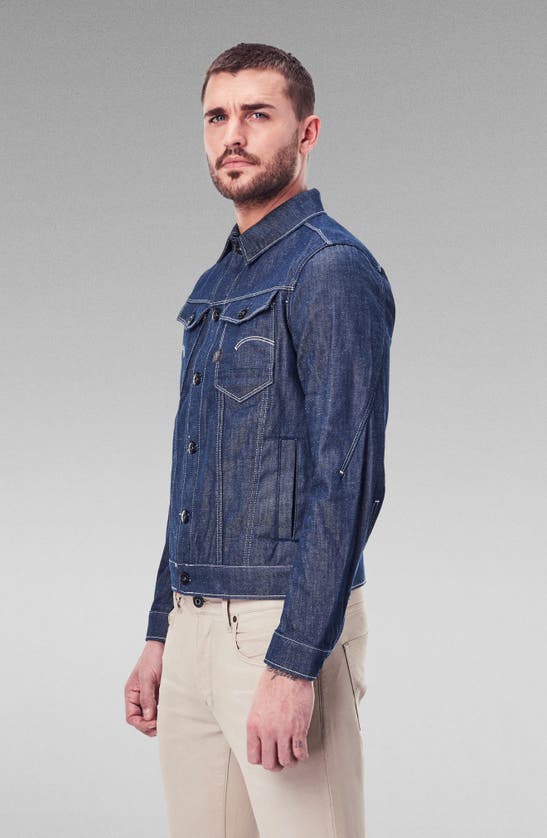 Shop G-star Arc 3d Organic Cotton Denim Jacket In Raw Denim
