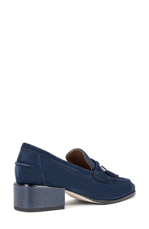 Shop Donald Pliner Moc Toe Tassel Loafer In Navy