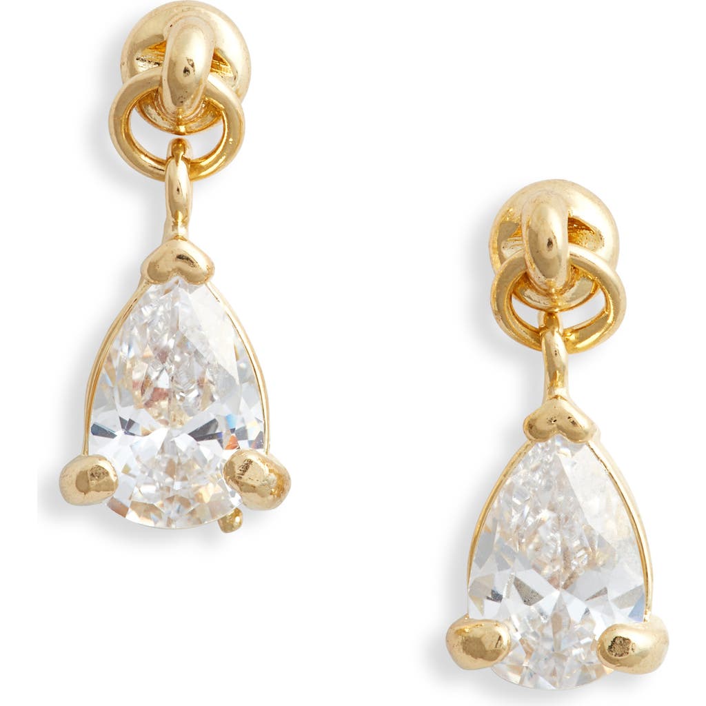 Child Of Wild Teardrop Cubic Zirconia Stud Earrings In Gold