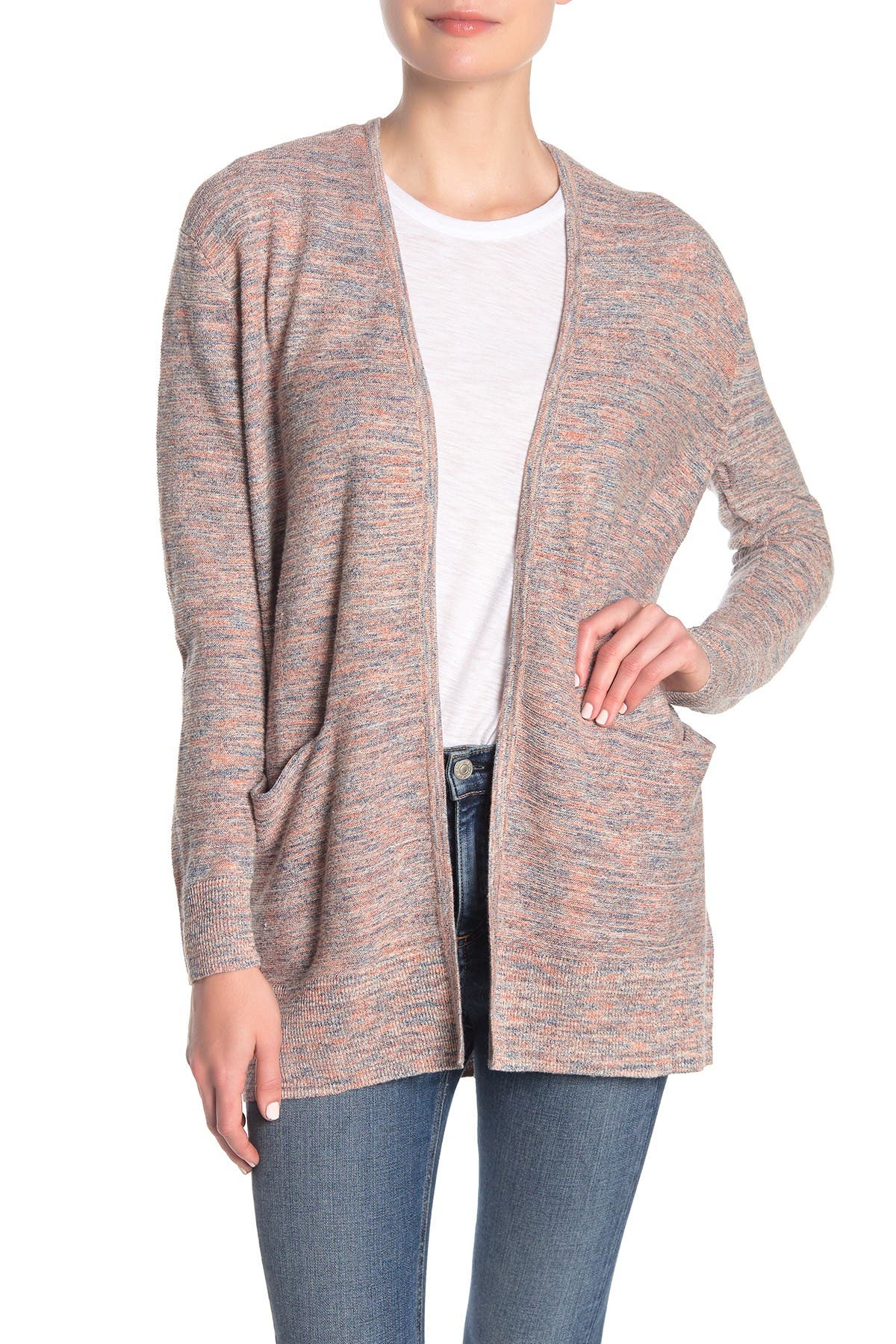 marled knit cardigan