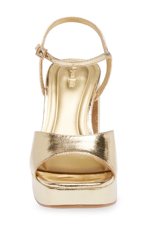 Open Edit Whitney Block Heel Sandal In Gold Metallic