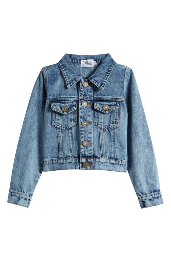 Shop Lola & The Boys Lola + The Boys Kids' Best Friends Forever Denim Jacket In Indigo