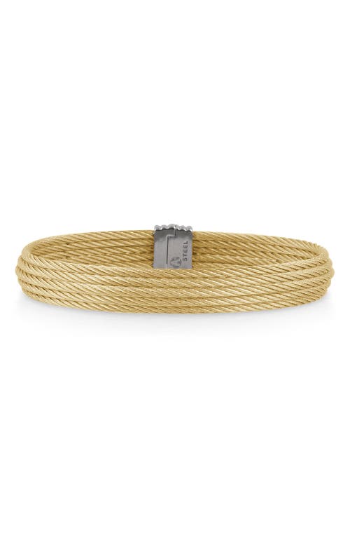 Shop Alor ® Twisted Cable Stainless Steel Bangle Bracelet In Yellow