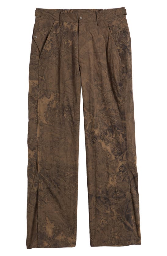Iise Pleated Camo Pants In Dyed Brown