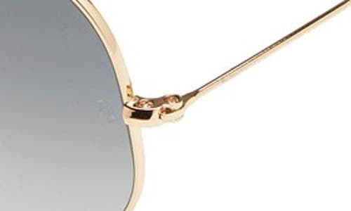 Shop Ray Ban Ray-ban Large Icons 62mm Aviator Sunglasses In Gold/grey