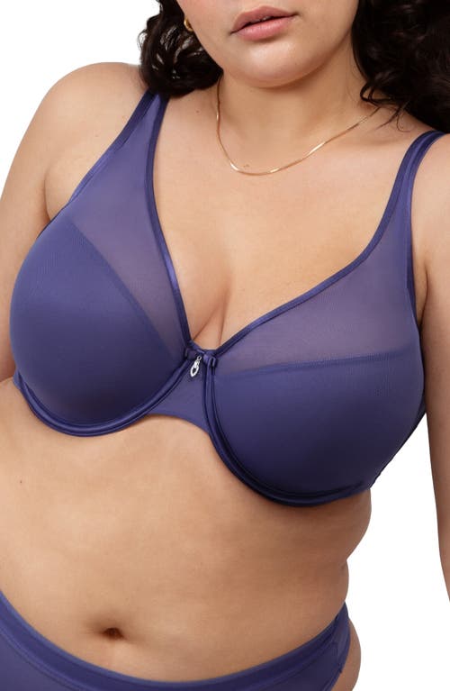 Shop Curvy Couture Underwire Plunge Bra In Vintage Blue