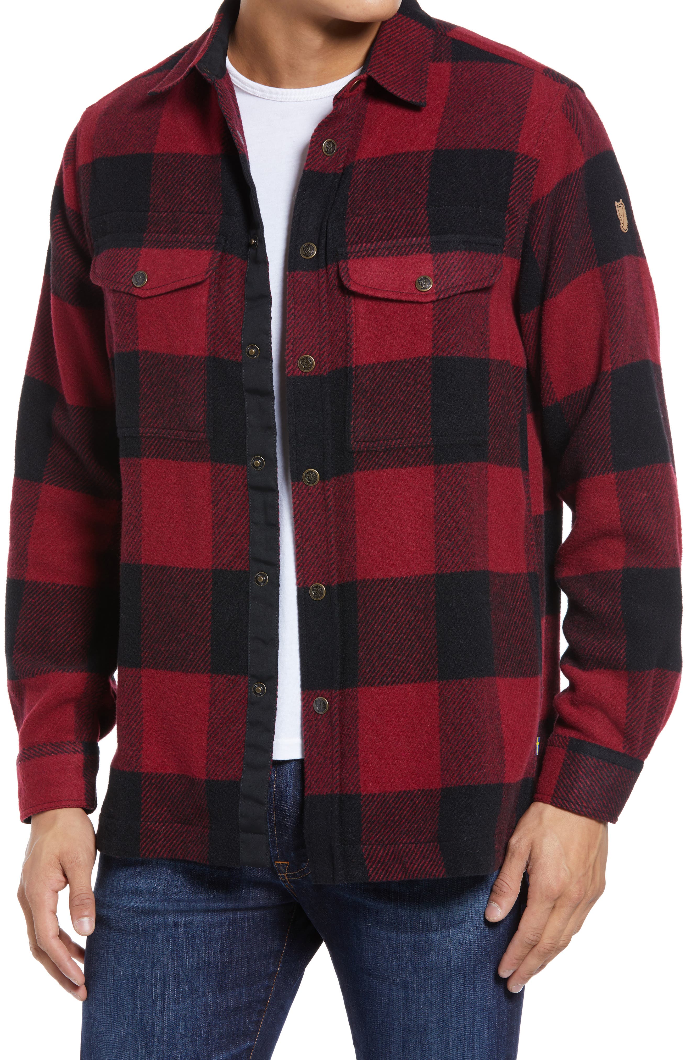 EAN 7392158891917 product image for Men's Fjallraven Canada Buffalo Check Button-Up Shirt, Size X-Large - Red | upcitemdb.com