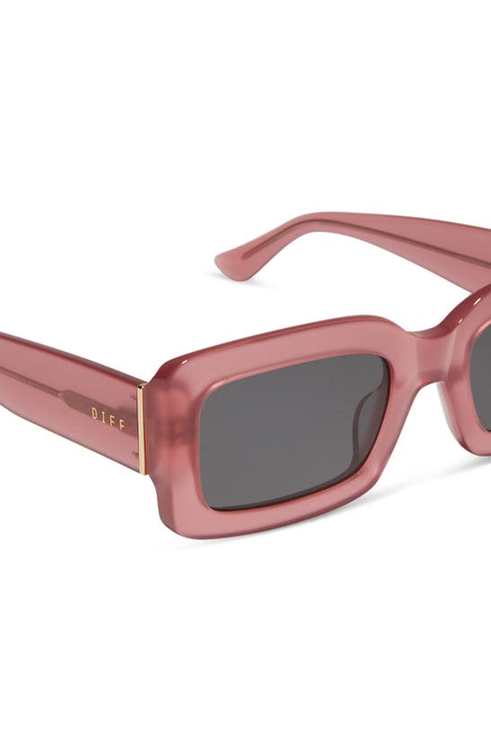 Shop Diff Indy 51mm Rectangular Sunglasses In Guava / Grey