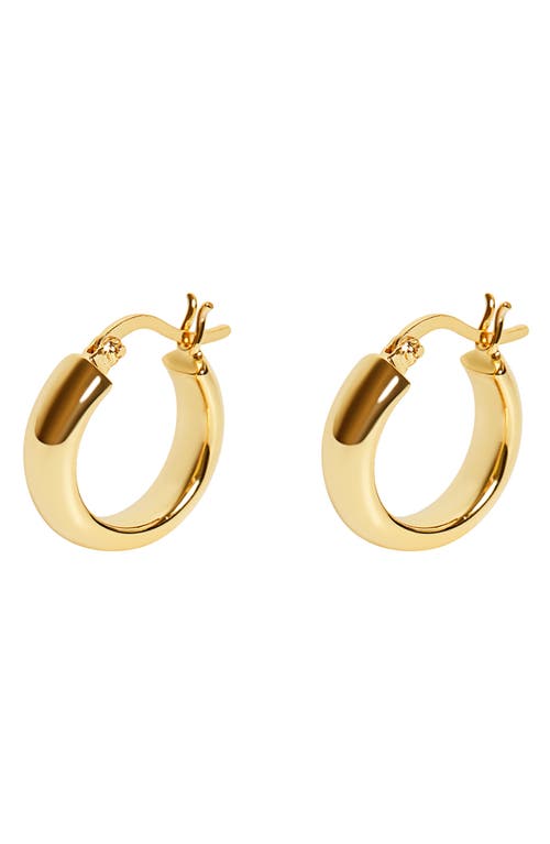 Argento Vivo Sterling Silver Tube Huggie Hoop Earrings in Gold