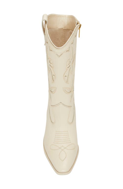 Shop Vince Camuto Alisah Square Toe Western Boot In Rich Cream