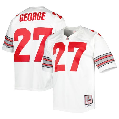 Men's Mitchell & Ness Eddie George White Ohio State Buckeyes Authentic Jersey