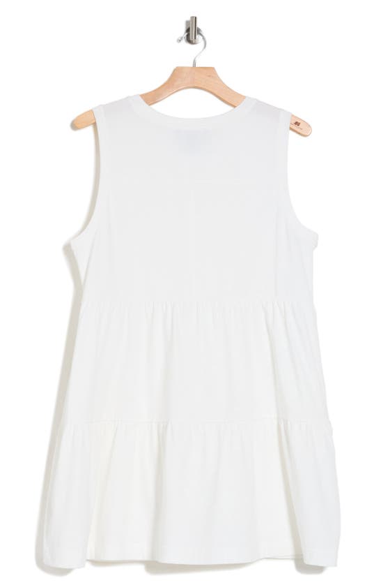 Shop Dkny Sleeveless Stretch Cotton Dress In White
