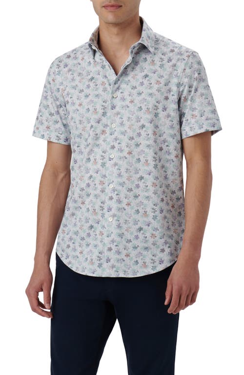 Bugatchi Miles OoohCotton Floral Short Sleeve Button-Up Shirt at Nordstrom,