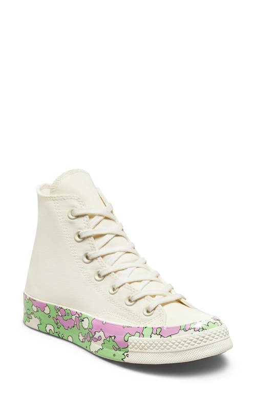 Converse Chuck Taylor® Floral High Top Trainer In Egret/beyond Pink/lime Rave