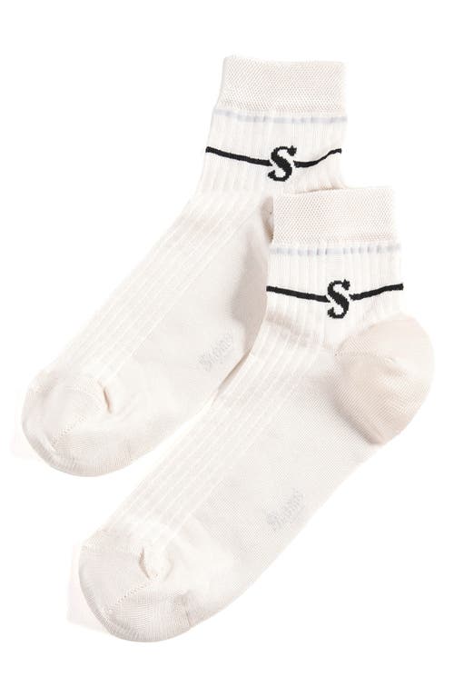 Shop Stems Cotton Blend Ankle Socks In Ivory