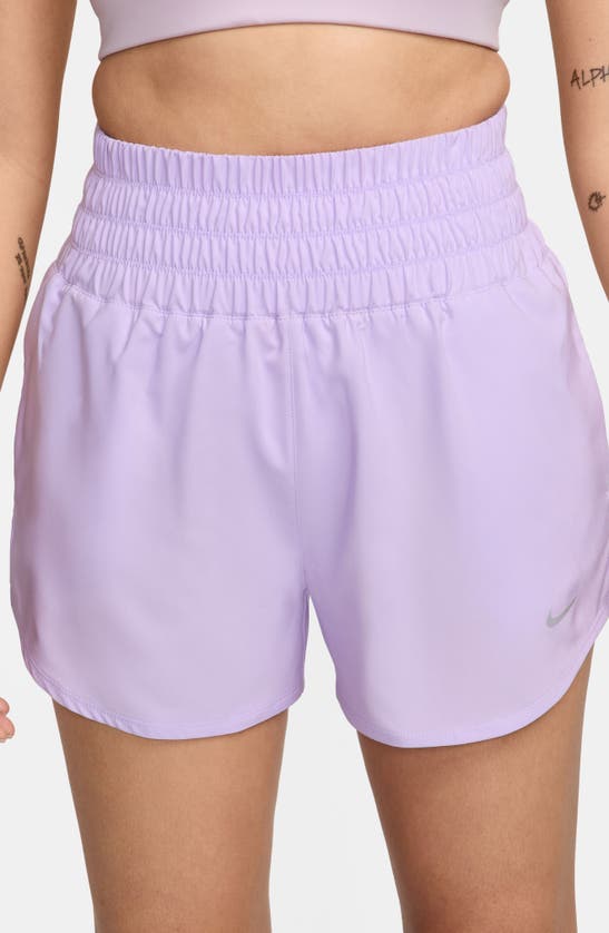 Shop Nike Dri-fit Ultrahigh Waist 3-inch Brief Lined Shorts In Lilac Bloom/ Reflective Silv