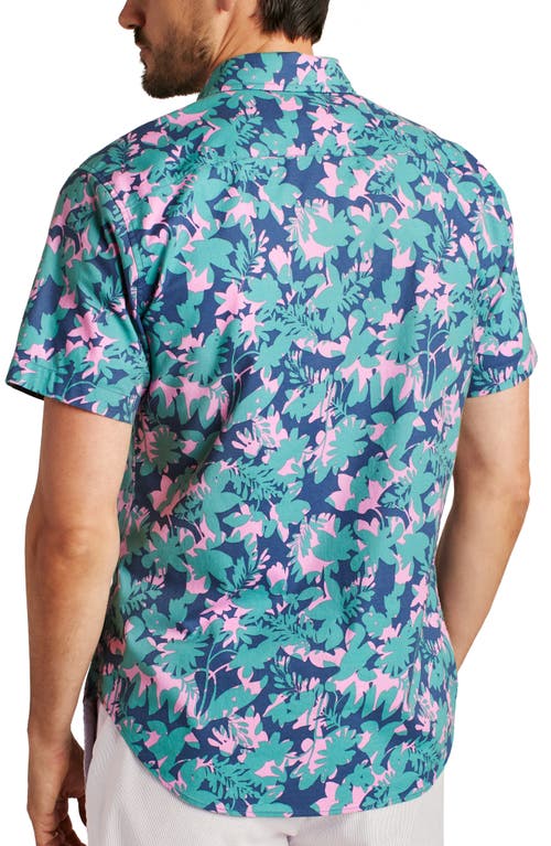 Shop Bonobos Riviera Slim Fit Floral Short Sleeve Stretch Cotton Button-up Shirt In Bonavista Leaves V4 C52