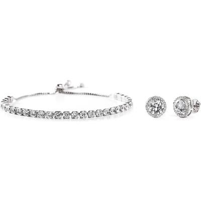 Lesa Michele Swarovski Crystal Bracelet & Earrings Set