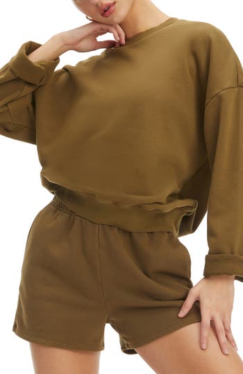 GOOD AMERICAN GOOD AMERICAN DROP SHOULDER SWEATSHIRT 