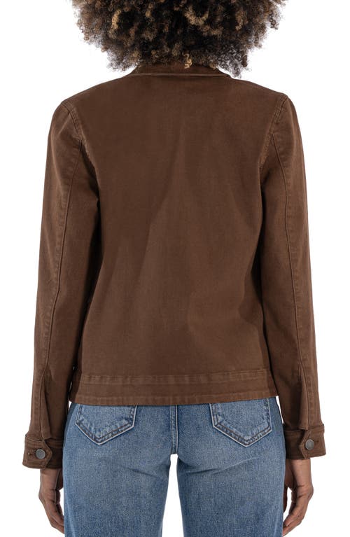 Shop Kut From The Kloth Amanda Boxy Twill Jacket In Chocolate