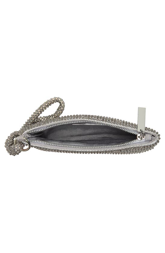 Shop Whiting & Davis Poppy Knotted Rhinestone Wristlet In Pewter Crystal