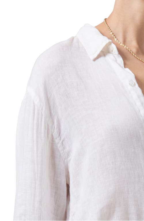 Shop Citizens Of Humanity Kayla Button-up Linen Shirt In Vanilla