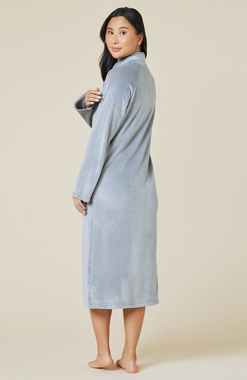 Softies Serenity Mandarin Collar Zip Robe In Grey