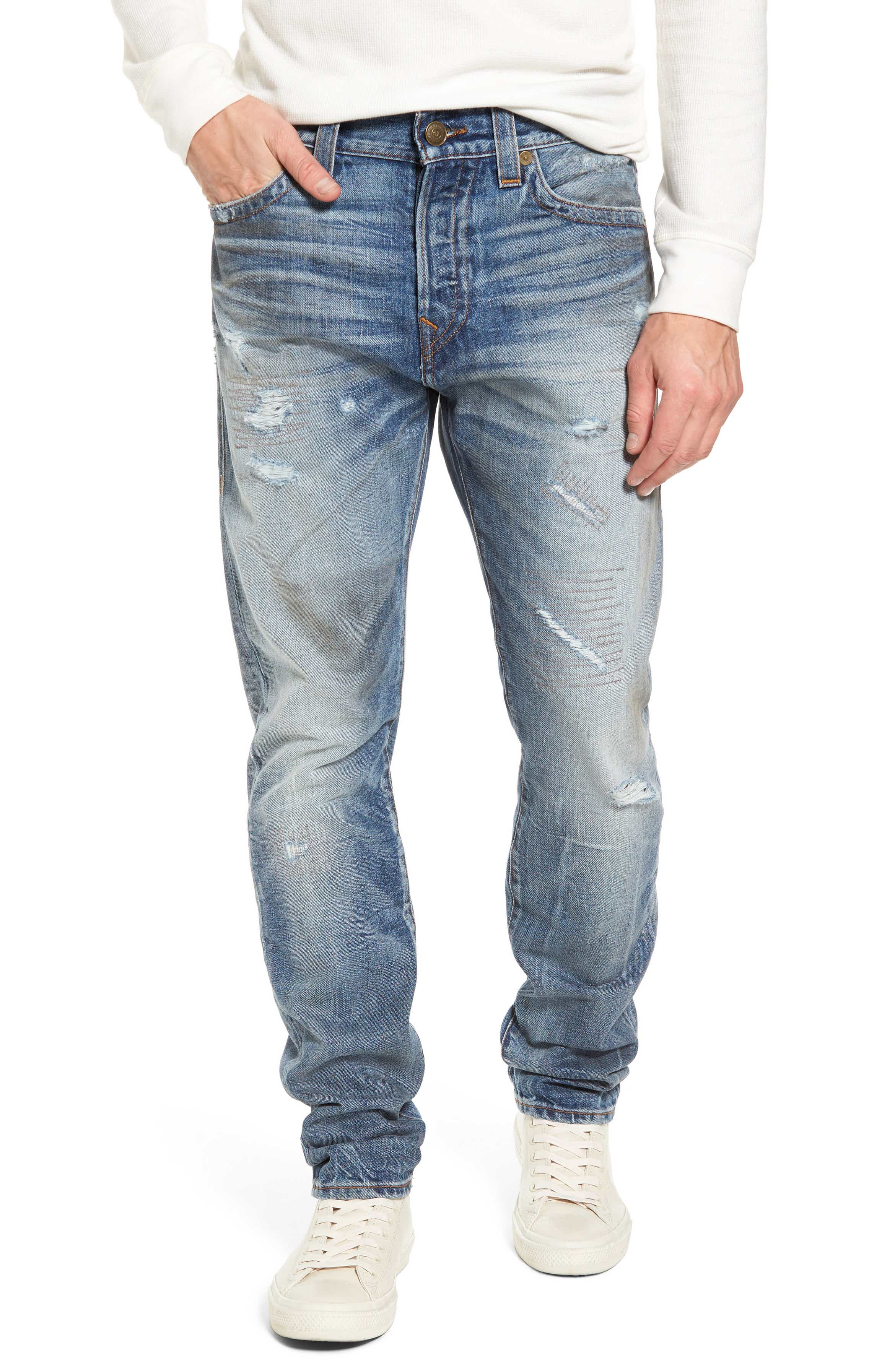 True Religion Brand Jeans Logan Slim Straight Fit Jeans (Mended Street ...