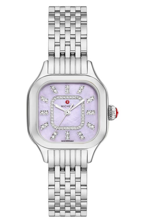 MICHELE Meggie Diamond Dial Bracelet Watch, 29mm in Silver - Nordstrom Exclusive at Nordstrom