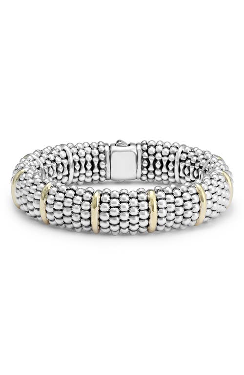 LAGOS Oval Caviar Bracelet in Silver/Gold at Nordstrom, Size 8