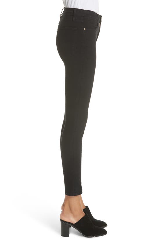 Frame Le High Split Hem Skinny Jeans In Film Noir