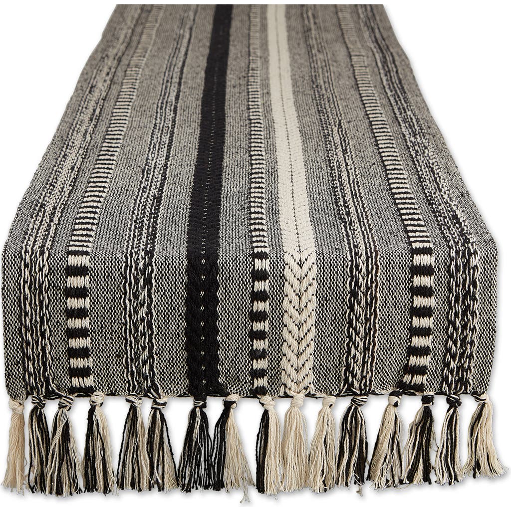 Design Imports Braided Stripe Table Runner In Black