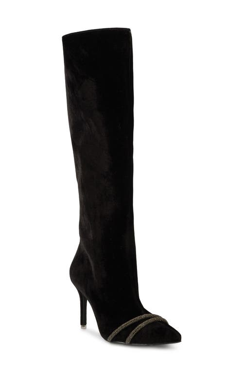 Love Knee High Boot in Black Velvet