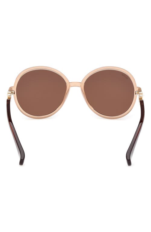 Shop Max Mara 58mm Gradient Round Sunglasses In Beige/other/gradient Brown